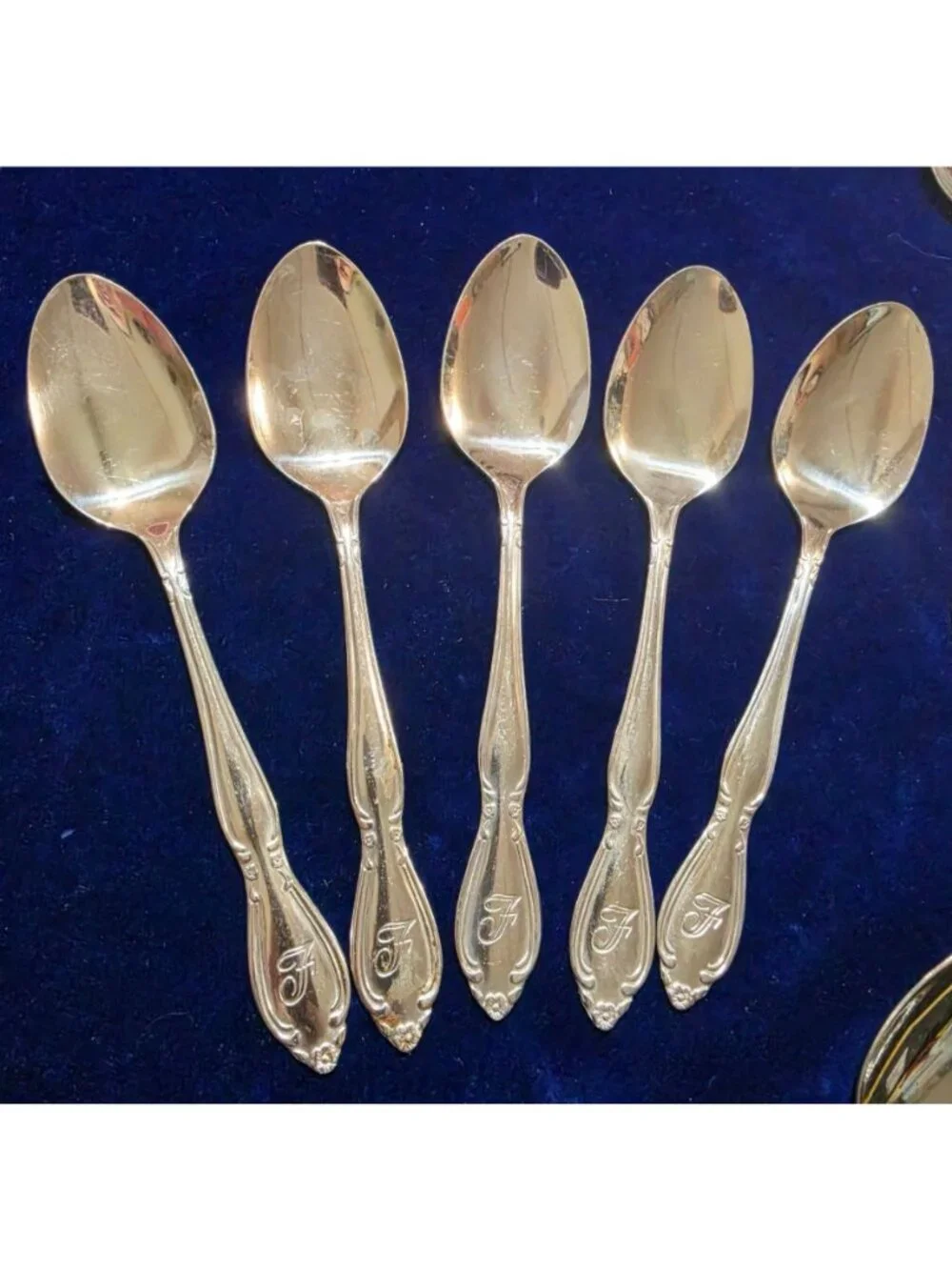 Vtg 23 Pc Stainless Flatware Lot Affection Pattern Taiwan Monogram 